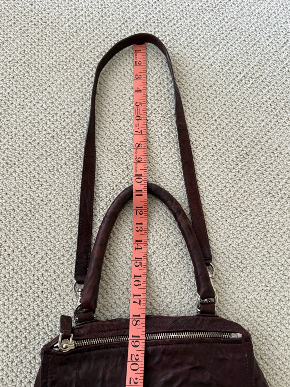 Givenchy Deep Burgundy Leather Shoulder Bag with Silver Hardware - Picture 7 of 11